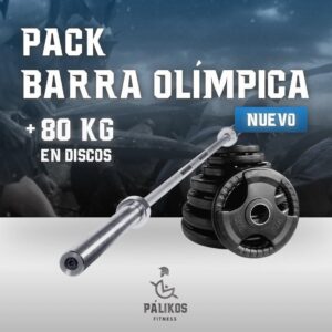 PACK BARRA OLIMPICA 2.2 + 80 KG EN DISCOS